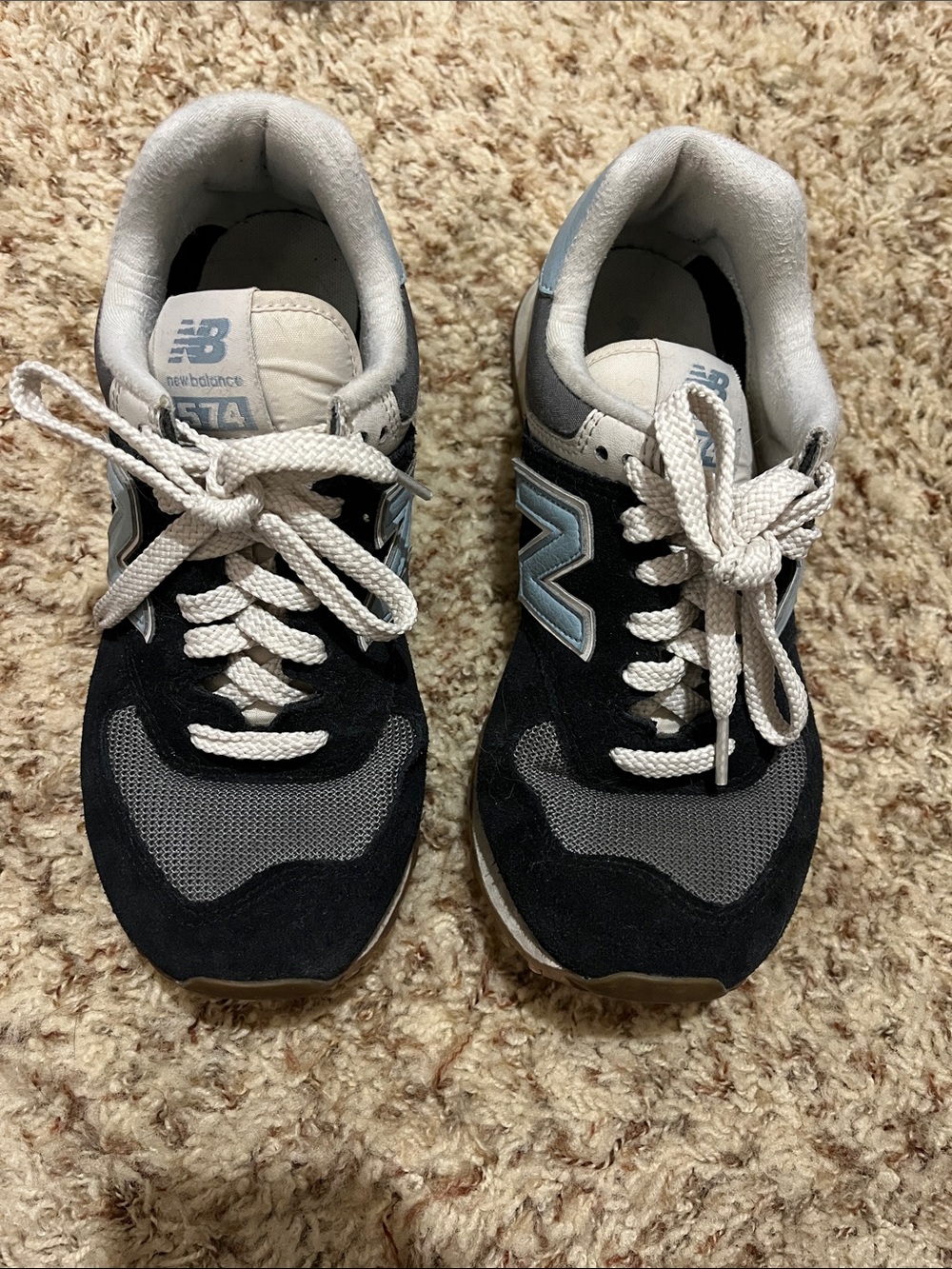 New Balance 574 Sneakers with Light Blue Accents